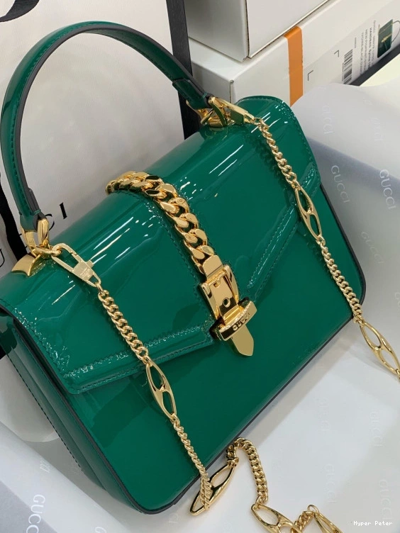 Hyperpeter TOP HANDLE MINI PATENT 1969 GUCCI Sylvie LEATHER BAG 0710